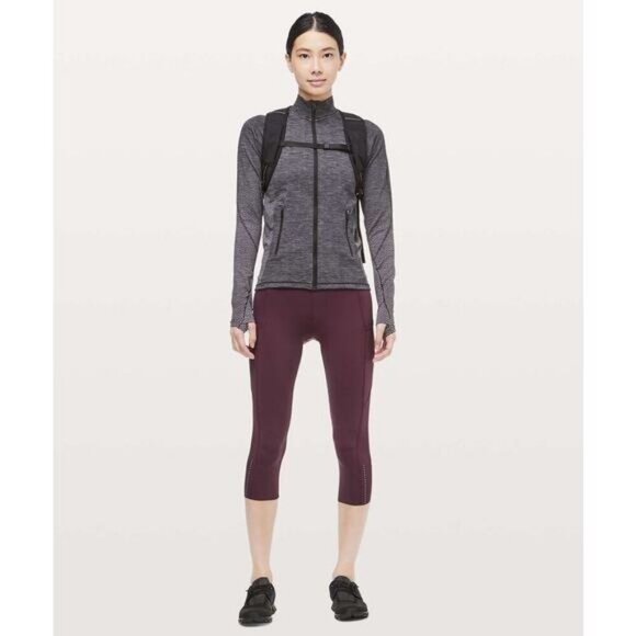 LULULEMON Fast & Free Crop II Nulux 19" Size 2 Dark Adobe - Picture 2 of 9